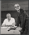 Roland Winters and Alan Bunce in rehearsal for the stage production A Cook for Mr. General