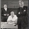Roland Winters, Alan Bunce and unidentified in rehearsal for the stage production A Cook for Mr. General