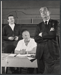 Roland Winters, Alan Bunce and unidentified in rehearsal for the stage production A Cook for Mr. General