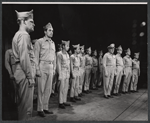 Richard X. Slattery, Bill Travers, Fred Kareman, Dustin Hoffman, Roland Winters, Alan Bunce and unidentified others in the stage production A Cook for Mr. General