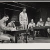 Bill Travers, John McGiver, Roland Winters and unidentified others in the stage production A Cook for Mr. General