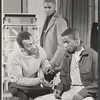 Raymond Saint-Jacques [left], Gene Boland [right] and unidentified [center] in rehearsal for the stage production The Cool World
