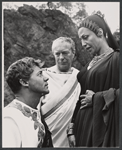 Robert Burr, Staats Cotsworth and Jane White in the 1965 Shakespeare in the Park production of Coriolanus