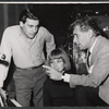 Jerry Orbach, Lauri Peters, and Leonard Bernstein during rehearsal for the stage production The Cradle Will Rock