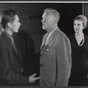 John Kerr, Lloyd Gough and Diana Wynyard in rehearsal for the stage production Cue for Passion