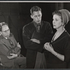 Writer Elmer Rice, John Kerr and Diana Wynyard in rehearsal for the stage production Cue for Passion