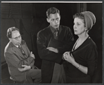 Writer Elmer Rice, John Kerr and Diana Wynyard in rehearsal for the stage production Cue for Passion