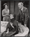 Joanna Brown, Diana Wynyard, and Lloyd Gough in the stage production Cue for Passion