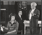 Rip Torn, Emlyn Williams and unidentified in rehearsal for stage production Daughter of Silence