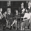 Rip Torn, Janet Margolin, Emlyn Williams and ensemble in rehearsal for stage production Daughter of Silence