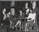 Rip Torn, Janet Margolin, Emlyn Williams and ensemble in rehearsal for stage production Daughter of Silence