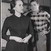 Teresa Wright and Pat Hingle during rehearsal for the stage production The Dark at the Top of the Stairs
