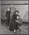 Charles Saari, Pat Hingle, Teresa Wright, and Judith Robinson during rehearsal for the stage production The Dark at the Top of the Stairs