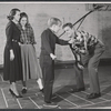 Teresa Wright, Judith Robinson, Charles Saari, and Pat Hingle during rehearsal for the stage production The Dark at the Top of the Stairs
