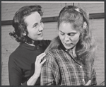 Teresa Wright and Judith Robinson during rehearsal for the stage production The Dark at the Top of the Stairs