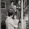 Ron Leibman, Jill Kraft, Howard Da Silva, Martha Greenhouse, and Carl Don in the stage production Dear Me, the Sky Is Falling