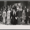 Curtain call (starting third from left) Milo O'Shea, Jane Connell, Angela Lansbury, Carmen Matthews, Kurt Peterson, Pamela Hall, and company in the stage production Dear World