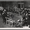 Cast and production team in rehearsal for the stage production The Deputy