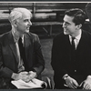 Emlyn Williams and Jeremy Brett in rehearsal for the stage production The Deputy