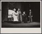 Emlyn Williams, Fred Stewart, Jeremy Brett and Stefan Gierasch in the stage production The Deputy