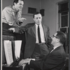 Michael Kidd, Leonard Gershe, and Harold Rome in rehearsal for the stage production Destry Rides Again