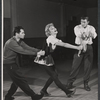 Director-choreographer Michael Kidd, Dolores Gray, and Andy Griffith in rehearsal for the stage production Destry Rides Again