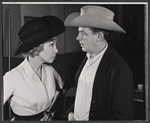 Dolores Gray and Andy Griffith in rehearsal for the stage production Destry Rides Again