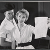 Scott Brady and Dolores Gray in rehearsal for the stage production Destry Rides Again