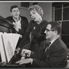 Andy Griffith, Dolores Gray, and composer Harold Rome in rehearsal for the stage production Destry Rides Again