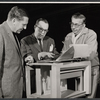 Jo Mielziner, Dore Schary and unidentified [left] in rehearsal for the stage production The Devil's Advocate