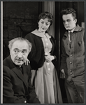 Sam Levene, Tresa Hughes, and Dennis Scroppo in rehearsal for the stage production The Devil's Advocate