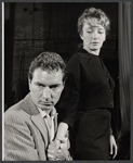 Michael Kane and Olive Deering in rehearsal for the stage production The Devil's Advocate