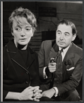 Olive Deering and Leo Genn in rehearsal for the stage production The Devil's Advocate