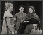 Olive Deering, Dennis Scroppo, and Tresa Hughes in the stage production The Devil's Advocate