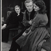 Leo Genn, Edward Mulhare, and Tresa Hughes in the stage production The Devil's Advocate