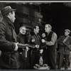 Sam Levene, Michael Kane, Edward Mulhare [center] and ensemble the stage production The Devil's Advocate