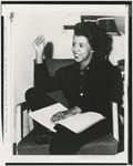 Dramatist Lorraine Hansberry at the opeining of her play "A Raisin in the Sun" in New Haven, Connecticut