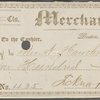 Check to Nathaniel Hawthorne, endorsed by him and Sophia Hawthorne. May 14, 1864.
