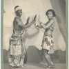 Dancer and choreographer Asadata Dafora with Musu Esami (Frances Atkins), as the bridegroom and bride, in his dance-musical production "Kykunkor" 