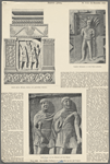 Details (Friese, Metopen, Gesims) vom zylindrischen Anterbau.  Dazischer  Gefangener, an einen Baum gebunden.  Raiser Trajan und sein Adjutant auf einer Metope. 