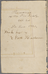 Regulations of the Pin Society. Proceedings of the Pin Society. Vol 1st. For June 1820. Holograph notebook.