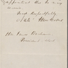Buchanan, James, President, ALS to. Jan. 31, 1857.