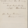 Buchanan, James, President, ALS to. Jan. 31, 1857.