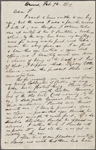 F[arley, Francis D.], AL[incomplete] to. Feb. 7, 1853. 