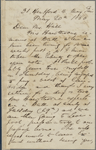 Hall, Mrs., ALS to. May 20, 1860.
