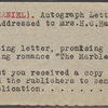 Hall, Mrs., ALS to. May 20, 1860.