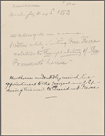 Lee, Capt. T. J., ALS to. May 2, 1853. [Previously, Capt. T. I. Lee]