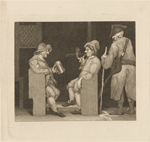 Peasants drinking and smoking