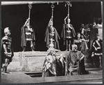 Carrie Nye, George Voskovec and unidentified others in the 1963 American Shakespeare production of Caesar and Cleopatra