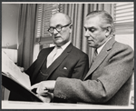 Nigel Patrick and playwright Samuel Taylor at the first read through for the stage production Avanti!